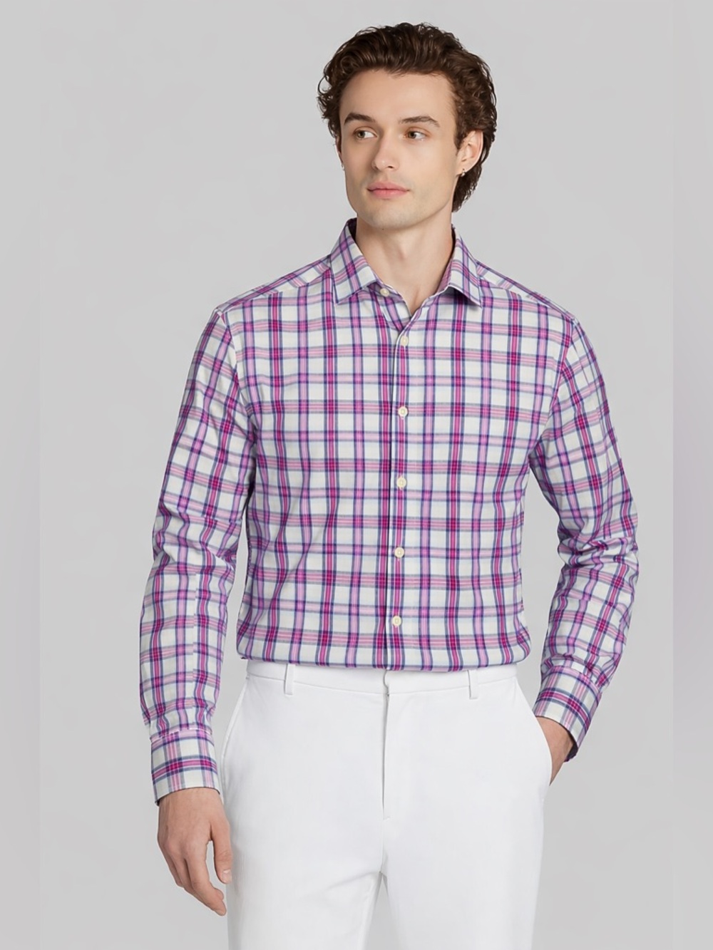 Egara Multicolor Plaid Button Down Shirt